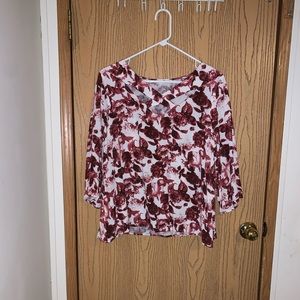 Entry red floral top